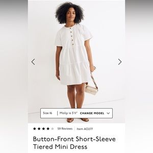 Madewell short sleeve baby doll mini dress